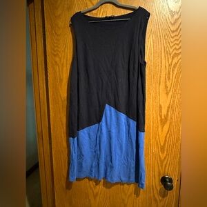 Lafayette 148 New York Black and Blue A-Line Sleeveless Dress